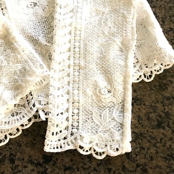 high neck guipure lace top - Picture 7 of 8